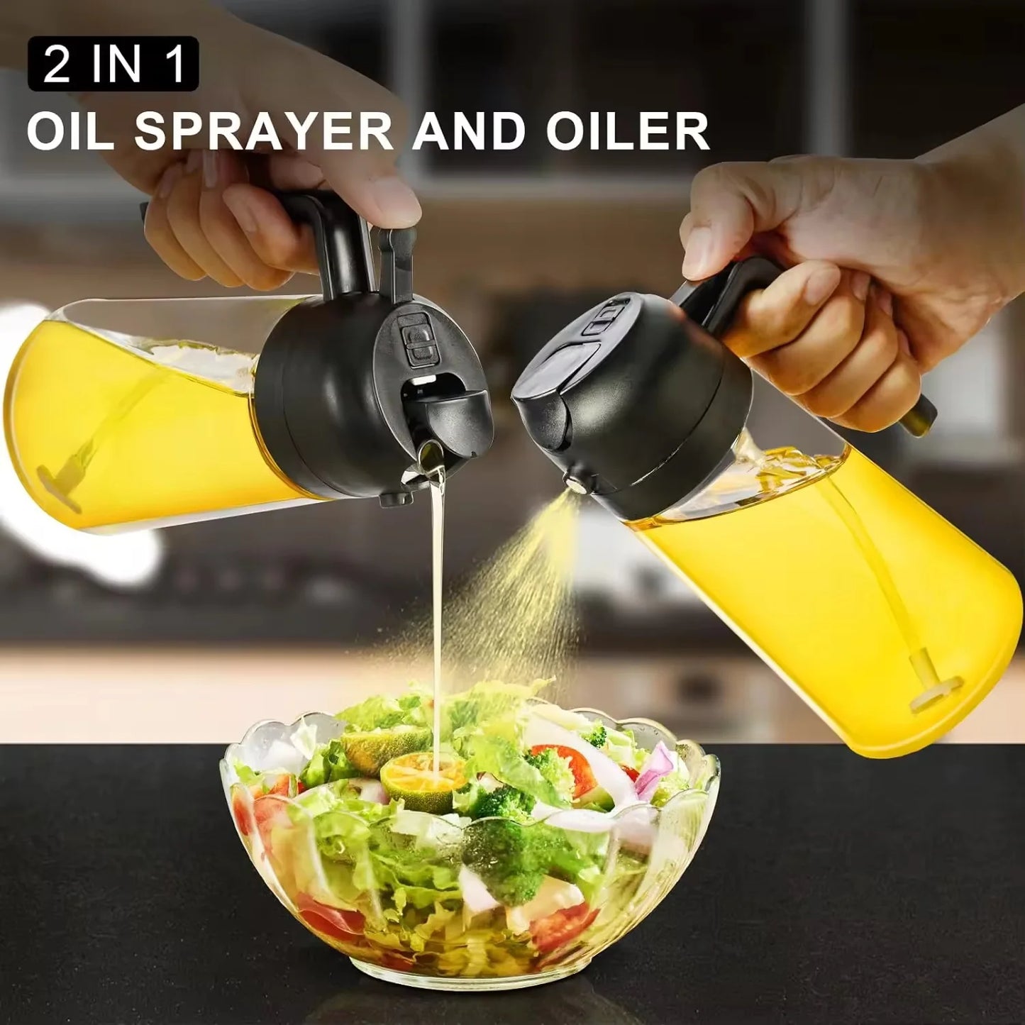 Olive Oil Sprayer and Oil Dispenser 500ml 2 in 1